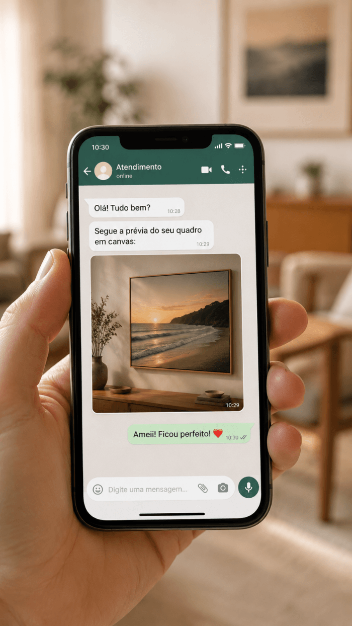 Aprovação da arte pelo WhatsApp